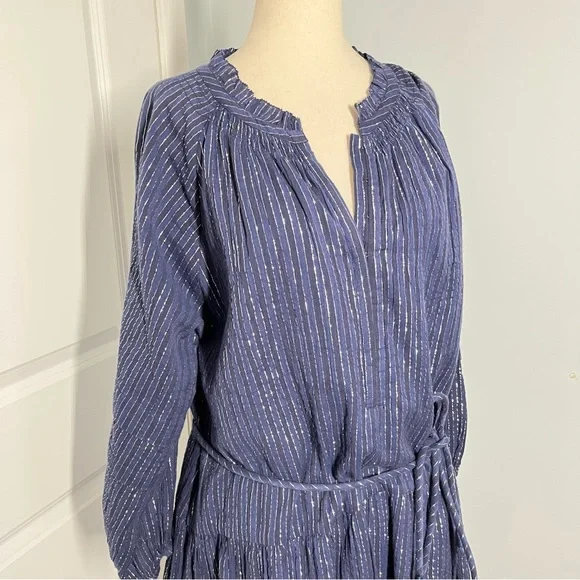 Apiece Apart Laguna mini dress in silver lurex stripes size M - Picture 8 of 13